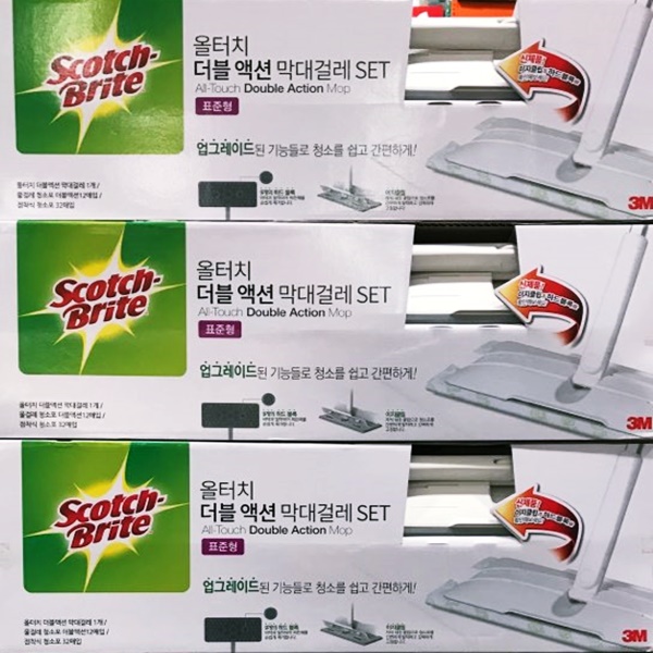 스카치브라이트 3M 더블액션걸레세트/핸들/청소포