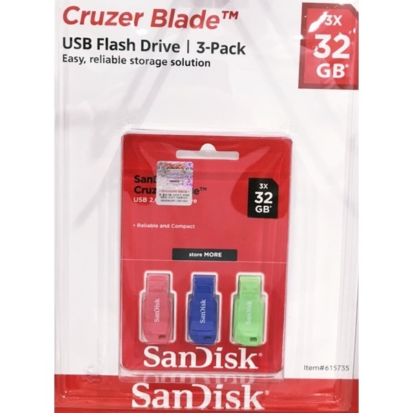 SANDISK CRUZER BLADE USB 2.0 32GBX3개